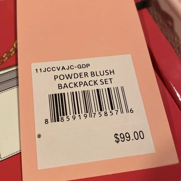 BNWT JUICY COUTURE Pink Blush Backpack and Card Case Wallet Gift Box Set